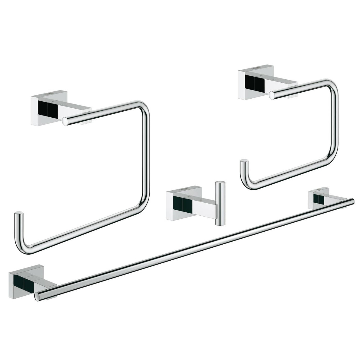 Essentials Cube 4-in-1 Bathroom Accessory Set in Chrome