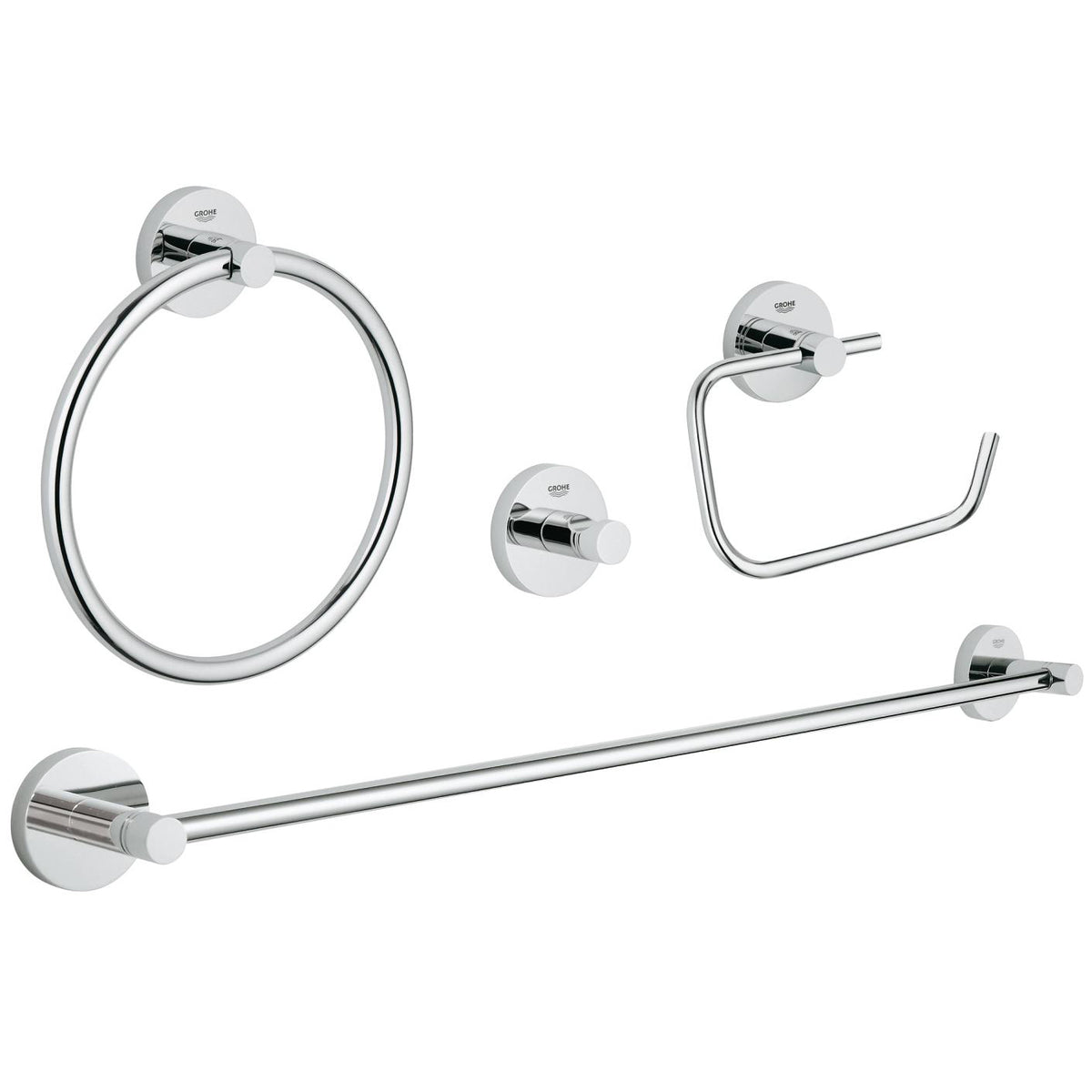 Essentials 4-in-1 Bathroom Accessory Set in StarLight Chrome