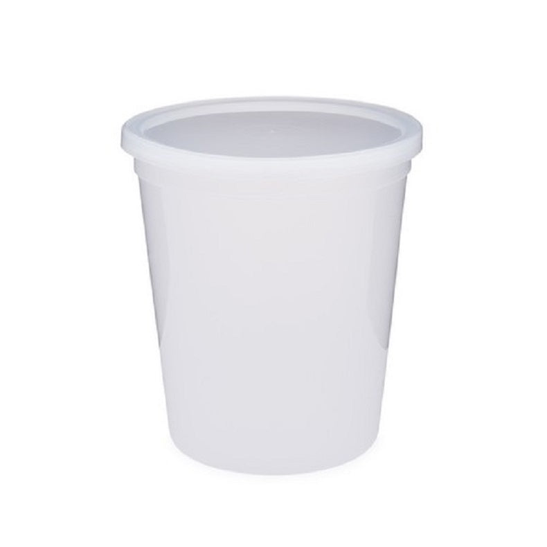 Container (Empty) 32 oz HDPE Plastic Natural Round with Lid