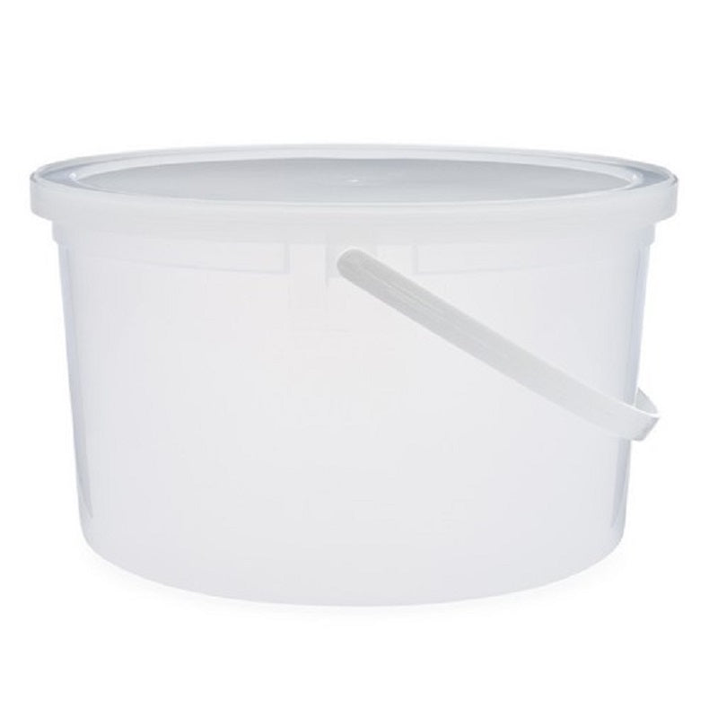 Pail 128 oz (1Gal) Round Poly Natural with Handle Snap-Lock