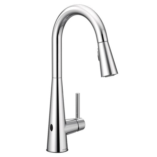 Sleek MotionSense Wave Pulldown Kitchen Faucet in Chrome