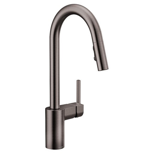 Align 1-Handle High Arc Pulldown Kitchen Faucet in Blk SS