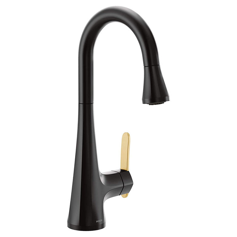 Sinema Matte Black One Hole Pulldown Bar Faucet
