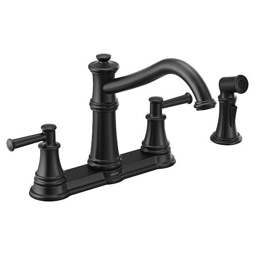 Belfield Centerset Kitchen Faucet w/Side Spray in Matte Blk