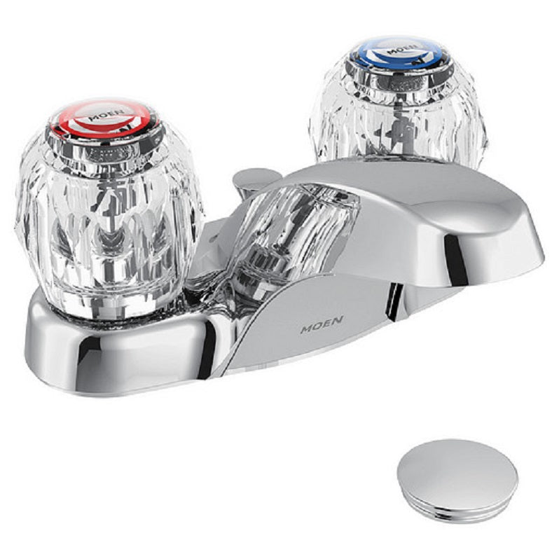 Chateau Centerset Lav Faucet w/Knob Handles & Drain in Chrome