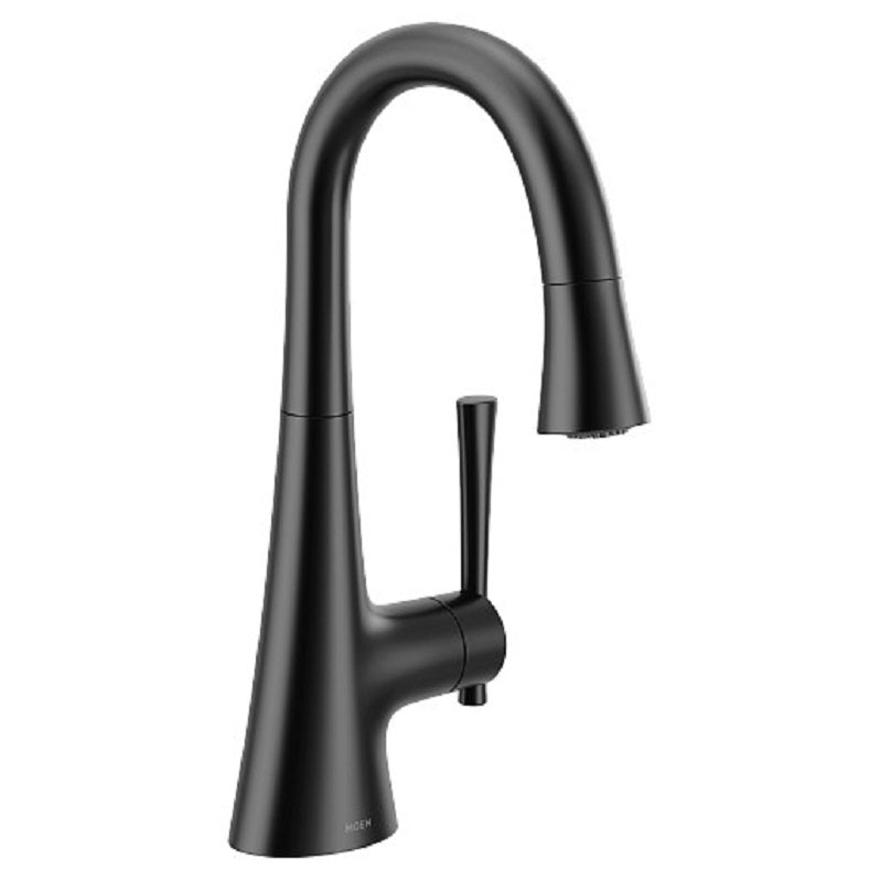 Kurv 1-Handle High Arc Pulldown Bar Faucet in Matte Black