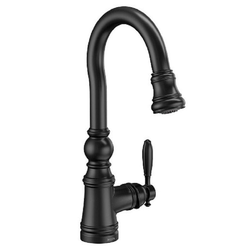 Weymouth Single Hole Pulldown Bar Faucet in Matte Black