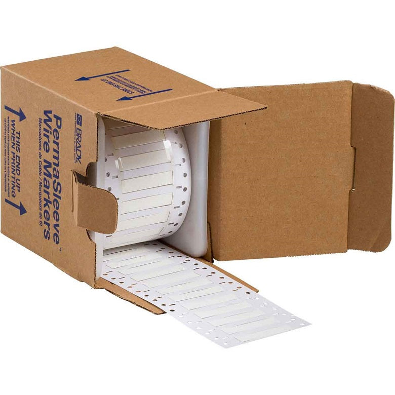 PermaSleeve Heatex Polyolefin Labels 1.5x0.25" White 500 per Roll