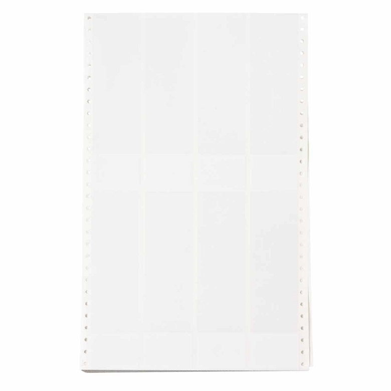 DATAB Self-Laminating Vinyl Labels 1x1.437" White/Clear Butt-Cut 1000 per Roll