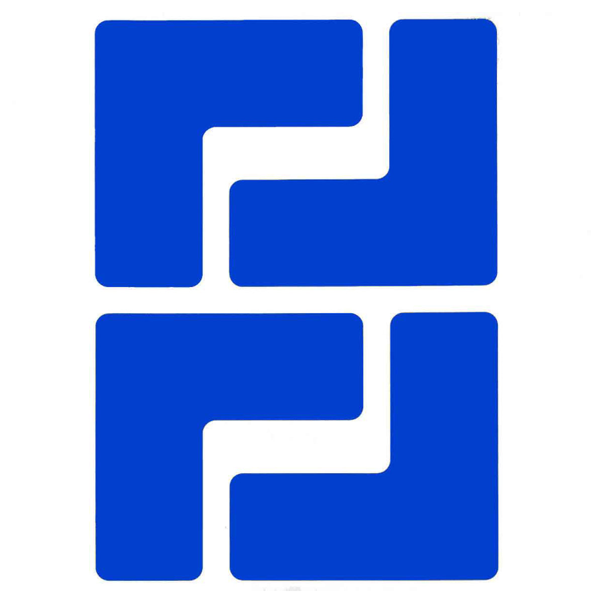 ToughStripe 2"x5" Blue L-Shaped Corner Floor Marks