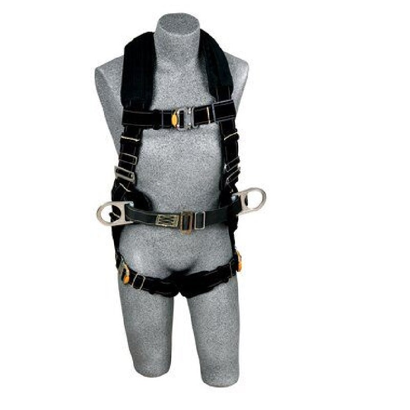 DBI Sala ExoFit XP Arc Flash Construction Harness X-Large with PVC Coated Back D-Ring, Belt with Pad & Side D-Rings, Nomex/Kevlar Fiber Webbing & Comfort Padding, Leather Insulators, Quick Connect Buckle Leg Straps