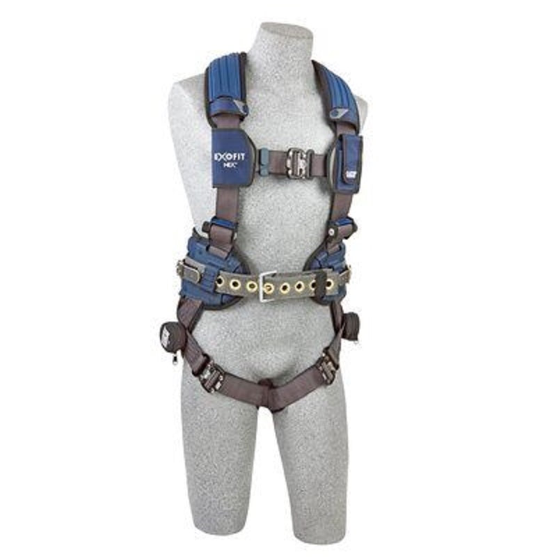 DBI Sala ExoFit NEX Mining Vest-Style Harness Large with Aluminum Back D-Ring, Miner's Belt with Pad & Equipment Straps, Locking Quick Connect Buckle Leg Straps, Comfort Padding