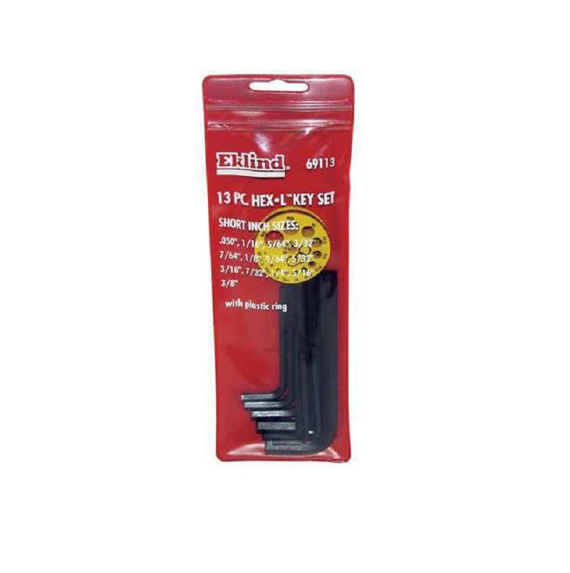 Short L Shaped SAE Black Oxide Hex Key Set 13pc Set