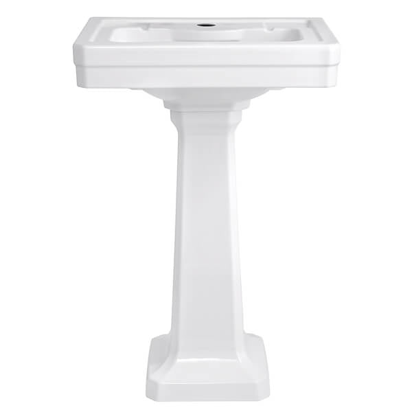 Fitzgerald 24" Single Hole Lav Pedestal Sink in Canvas White