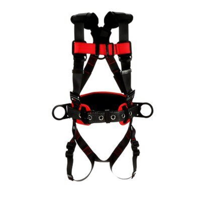Protecta PRO Construction Style Positioning Harness X-Large with Back D-Ring, Hip Pad & Belt with Side D-Rings, Shoulder Pads, Pass-Thru Buckle Leg Straps