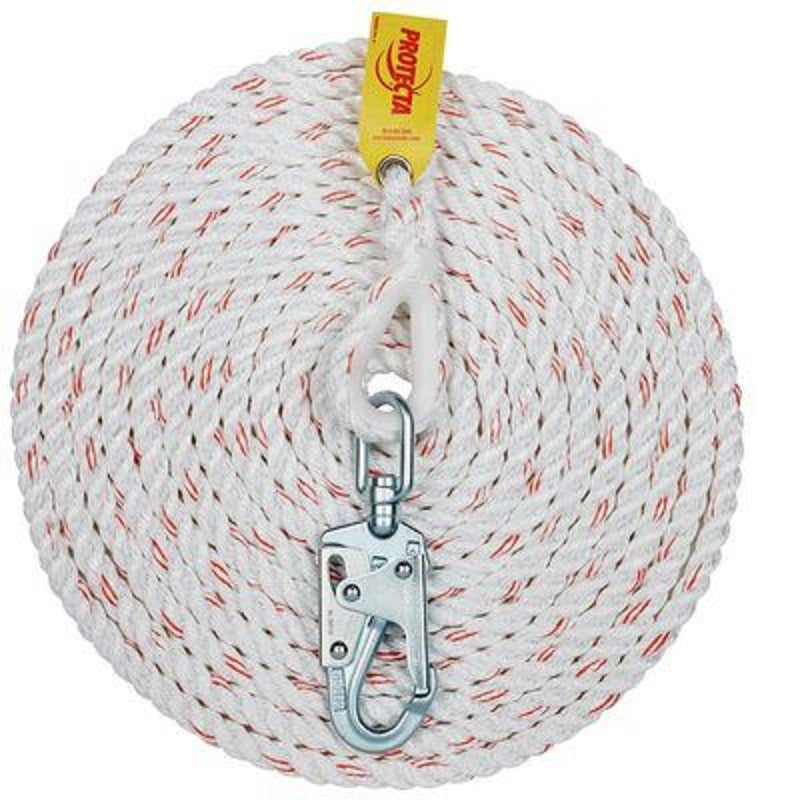 Protecta Rope Lifeline 25' of 5/8" Polyester/Polypropylene Blend Rope with Snap Hook at 1 End