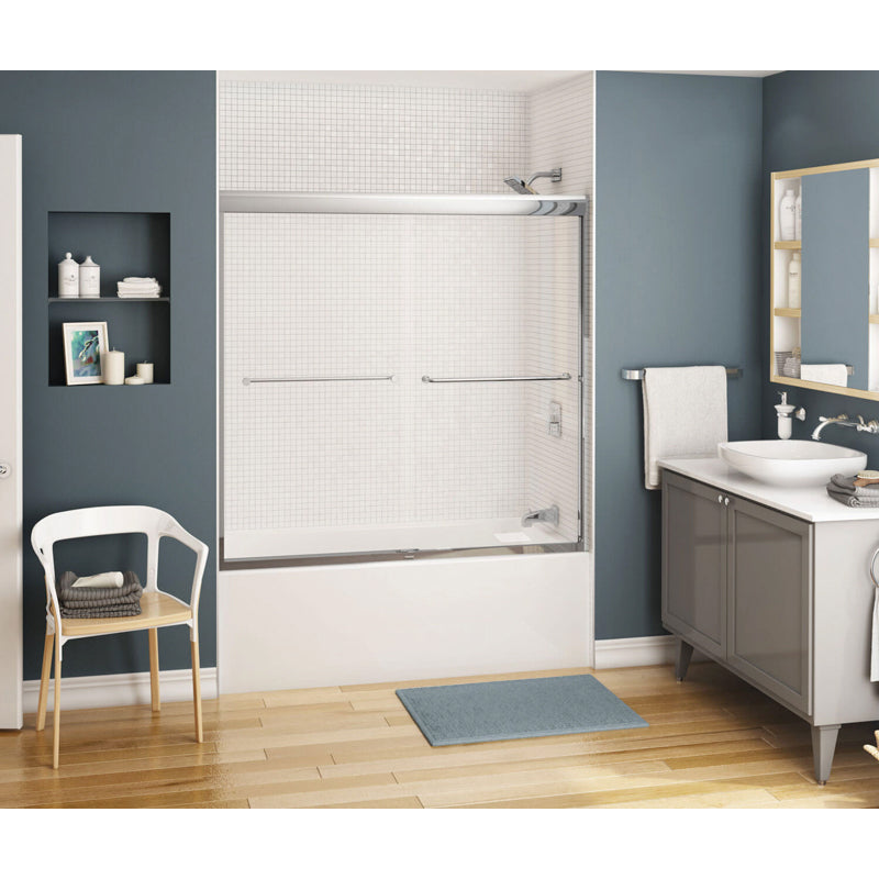 Kameleon 55-59x57" Slide Tub Door w/8mm Clear & Chrome Frame