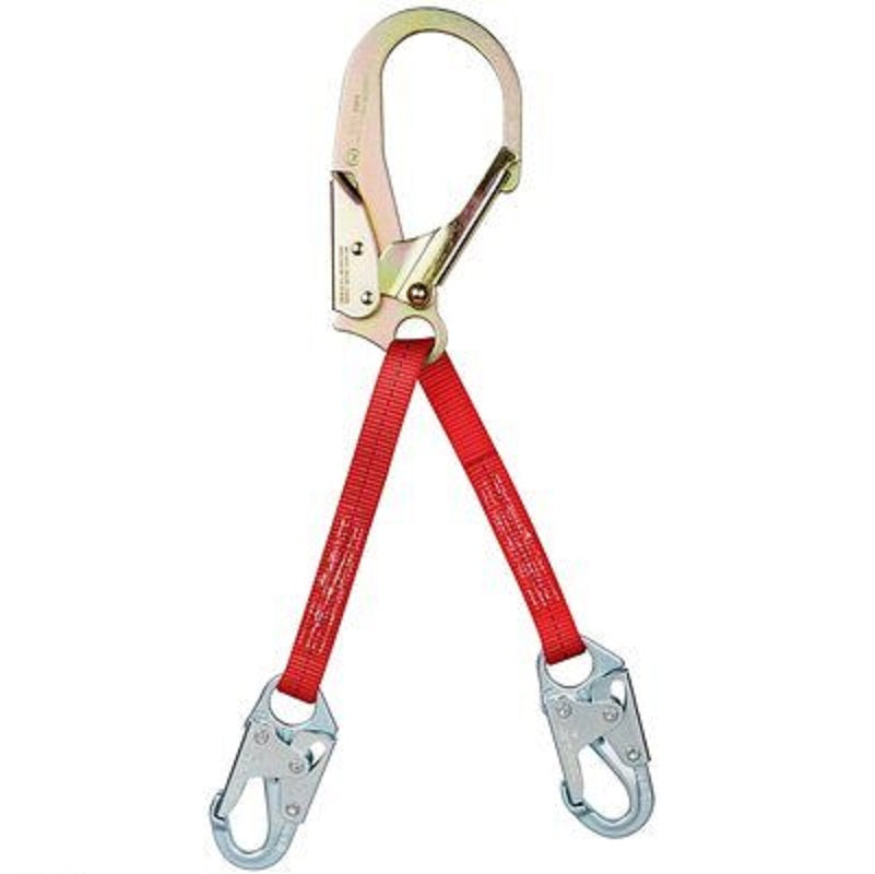 Protecta PRO Web Rebar/Positioning Lanyard 22" Web Rebar Assembly with Steel Rebar Hook at Center & Snap Hooks at Leg Ends