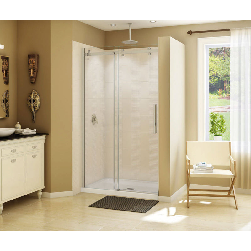 Halo 44-1/2-47x78-3/4" Slide Shower Door w/8mm Clear, Nickel