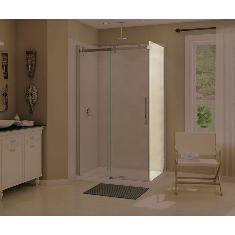 Halo Return Panel for 34" Base w/Clear Glass & Chrome Frame