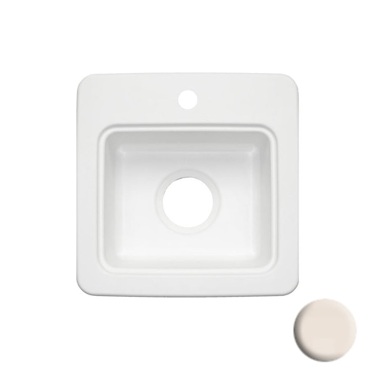 15x15x6" Swanstone 3-Hole Dual Mount Bar Sink in Bone