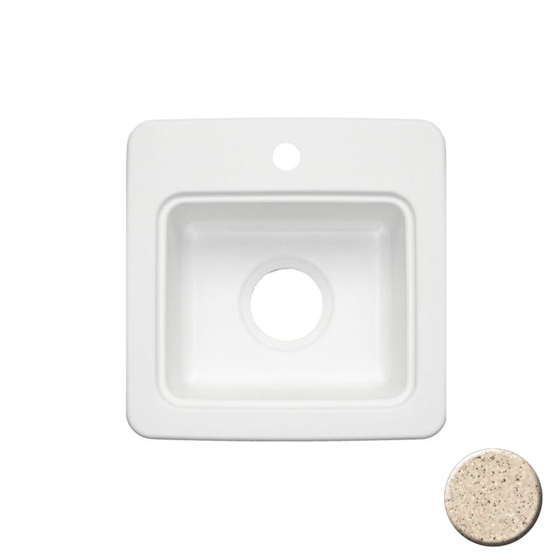 15x15x6" Swanstone 3-Hole Dual Mount Bar Sink, Bermuda Sand