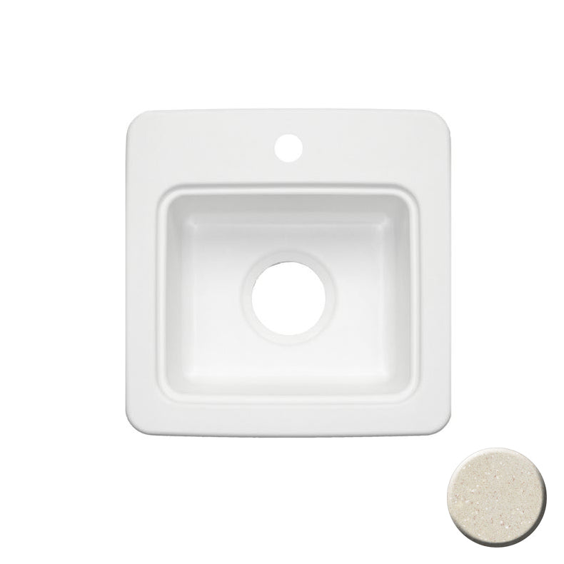 15x15x6" Swanstone 3-Hole Dual Mount Bar Sink in Pebble