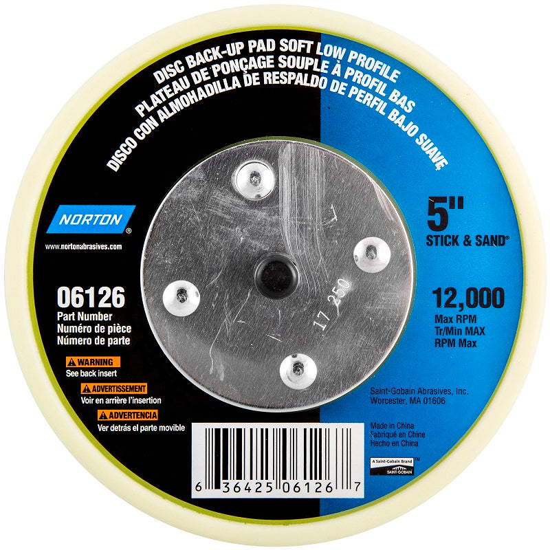 Back-Up Pad 5" PSA Soft Low-Profile