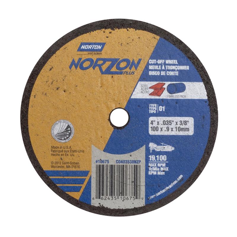 WHEEL 4X.035X3/8 TYP-1 CUTOFF 10675 - NORZON + - STRGHT WHL