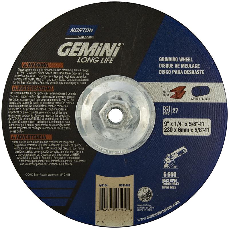 WHEEL 9X1/4X5/8-11 GEMINI 49104 - TYPE-27 EZ