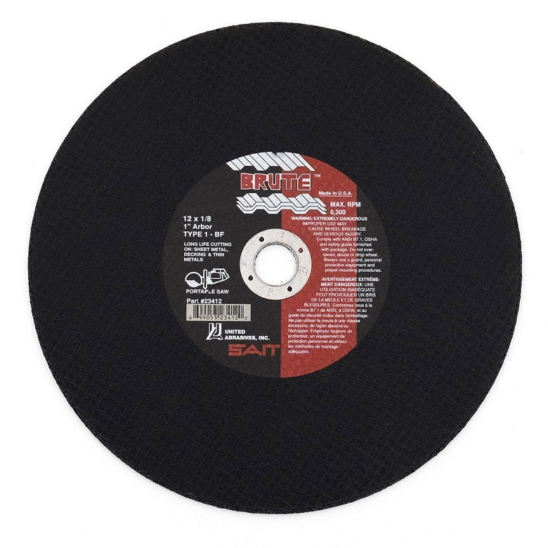 WHEEL 12X1/8X1 BRUTE TYP-1 23412 GP CUT OFF 6300 RPM