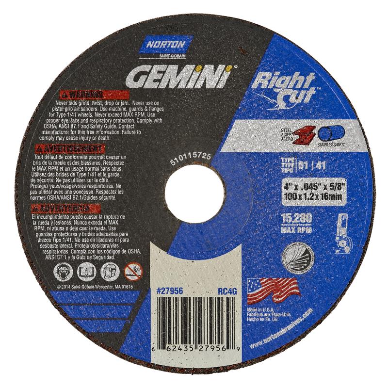 WHEEL 4X.045X5/8 T1 GEMINI 27956 - RIGHTCUT