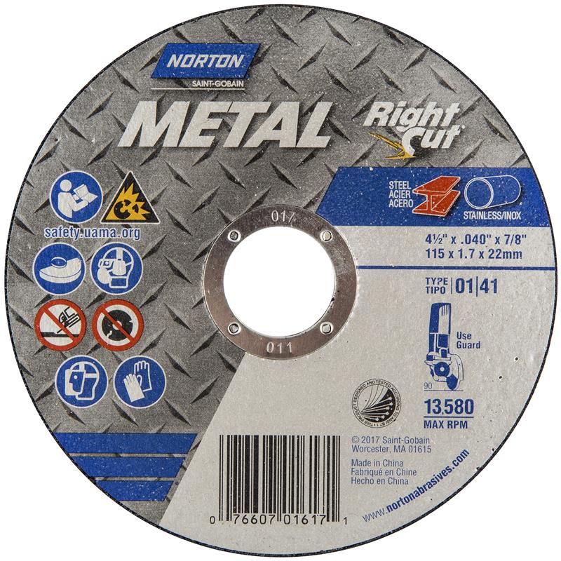 WHEEL 4-1/2X.040X7/8 T1 METAL 01617
