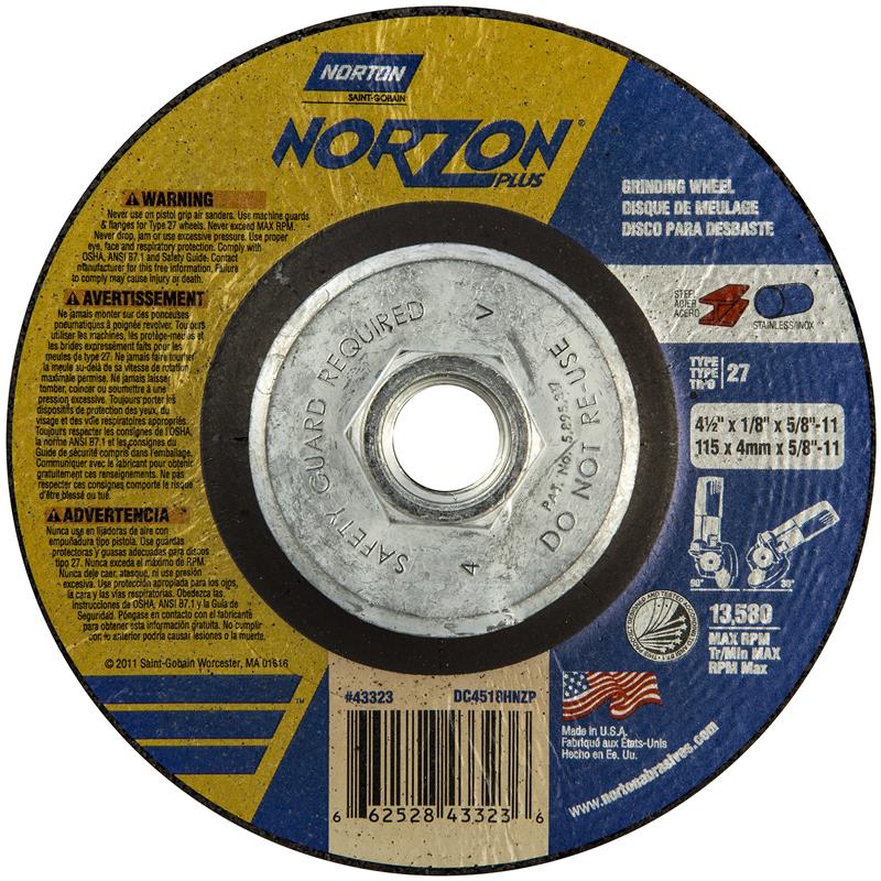 WHEEL 4-1/2X1/8X7/8 TYP-27 43324 - DEPRESSED CENTER