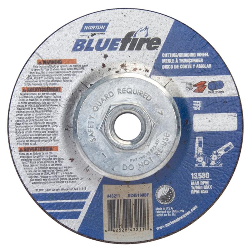 WHEEL 4-1/2X1/8X5/8-11 TYP-27 43211 - DEPRESSED CENTER EZ