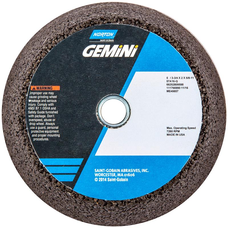 Snagging Wheel 5/3-3/4"X2"X5/8"-11 TYPE 11 Flaring Cup 1" Rim 3/4" Back 57A16-Q Gemini