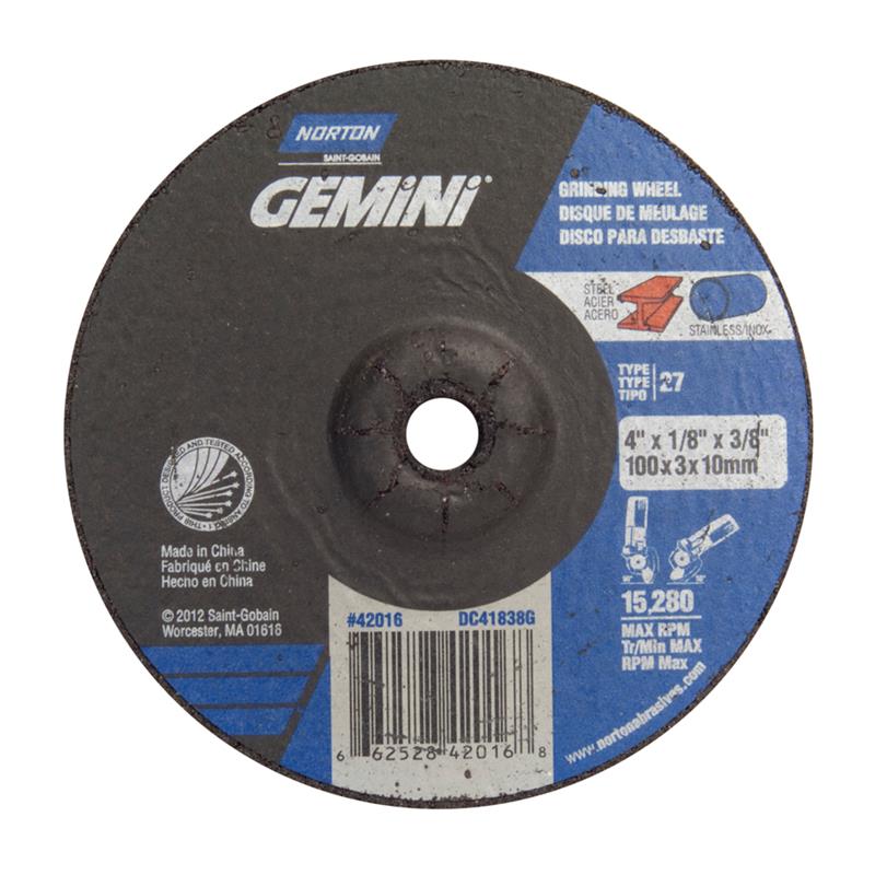 Depressed Center Wheel 4"X1/8"X3/8 Type 27 Gemini