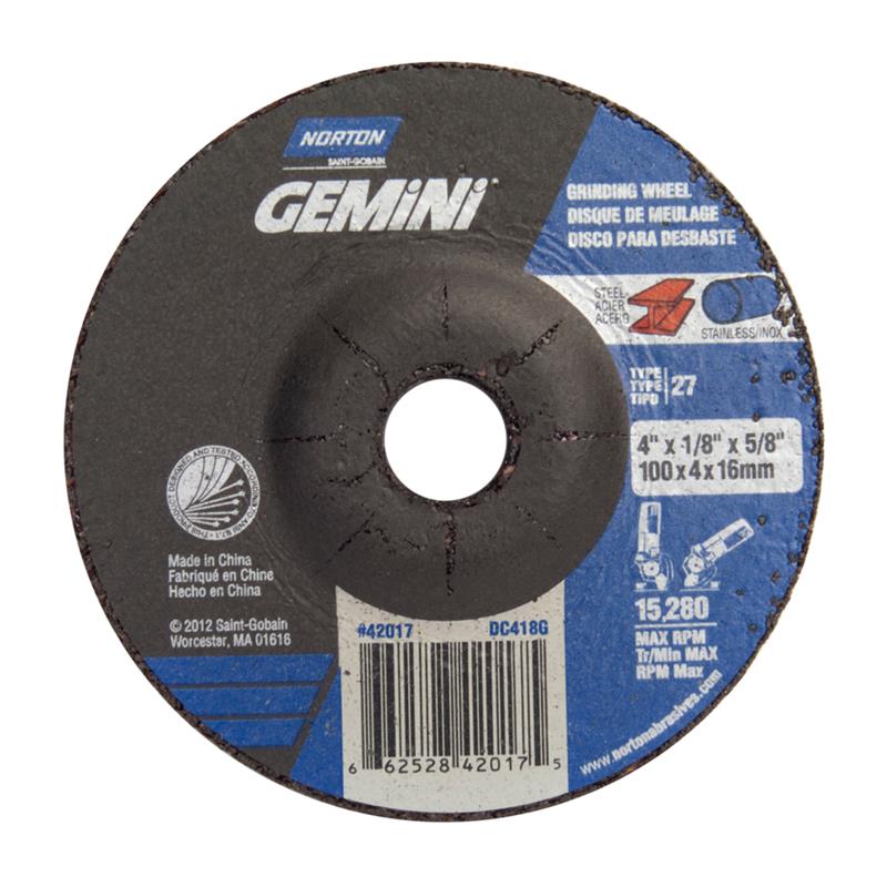 Depressed Center Wheel 4"X1/8"X5/8 Type 27 Gemini