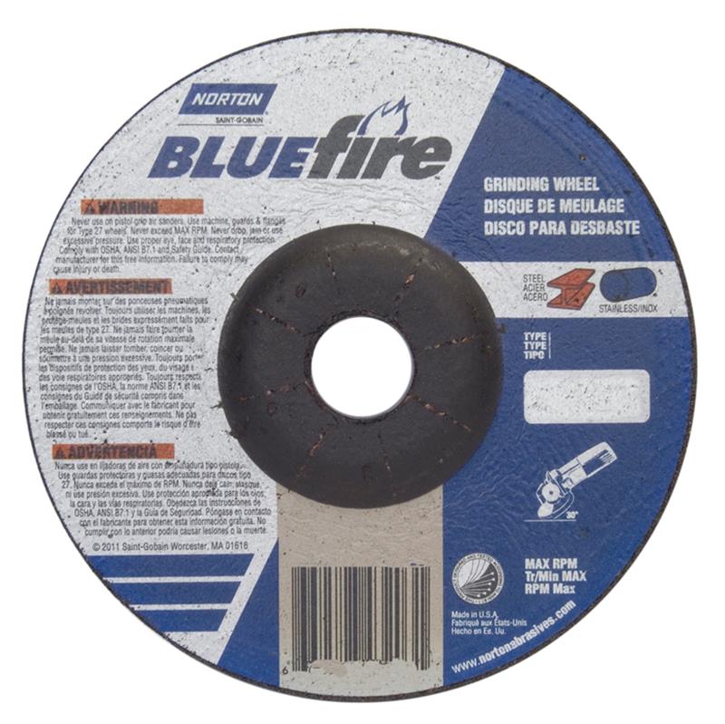 Depressed Center Wheel 6"X1/4"X7/8" Type 27 Bluefire