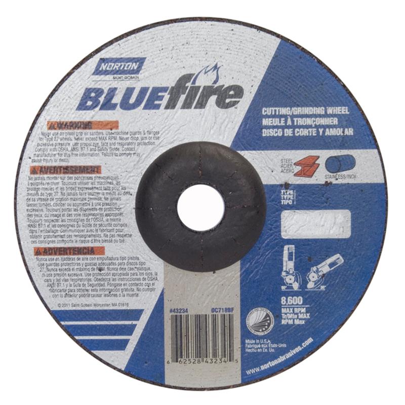 Depressed Center Wheel 7"X1/8"X7/8" Type 27 Bluefire