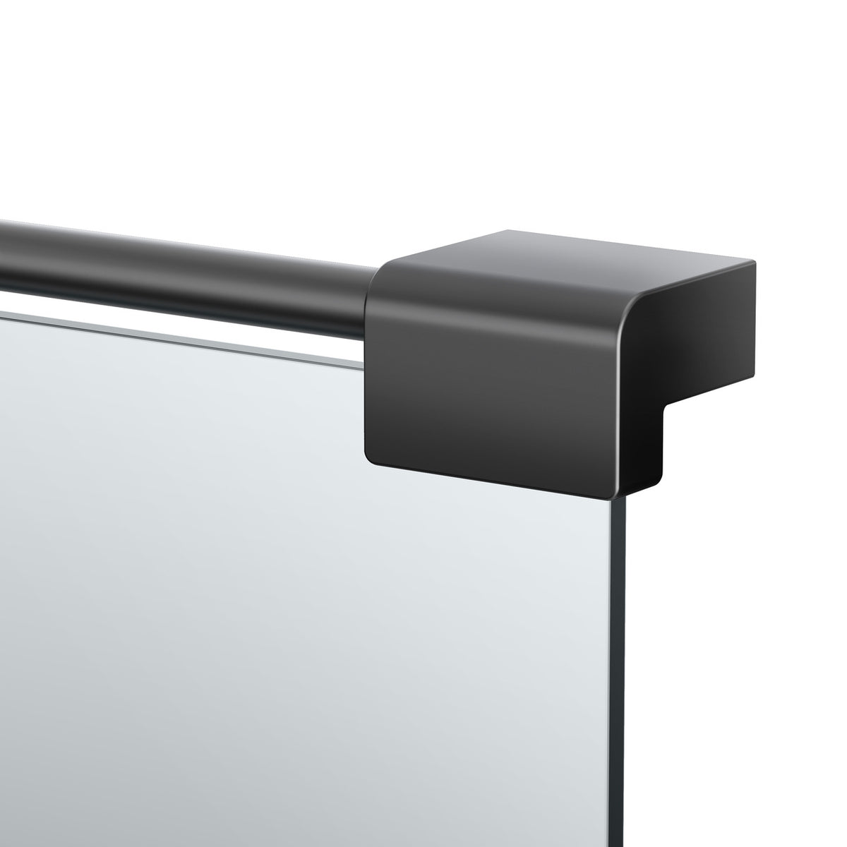 Decor 22x30" Fixed Mount Rectangular Mirror in Matte Black