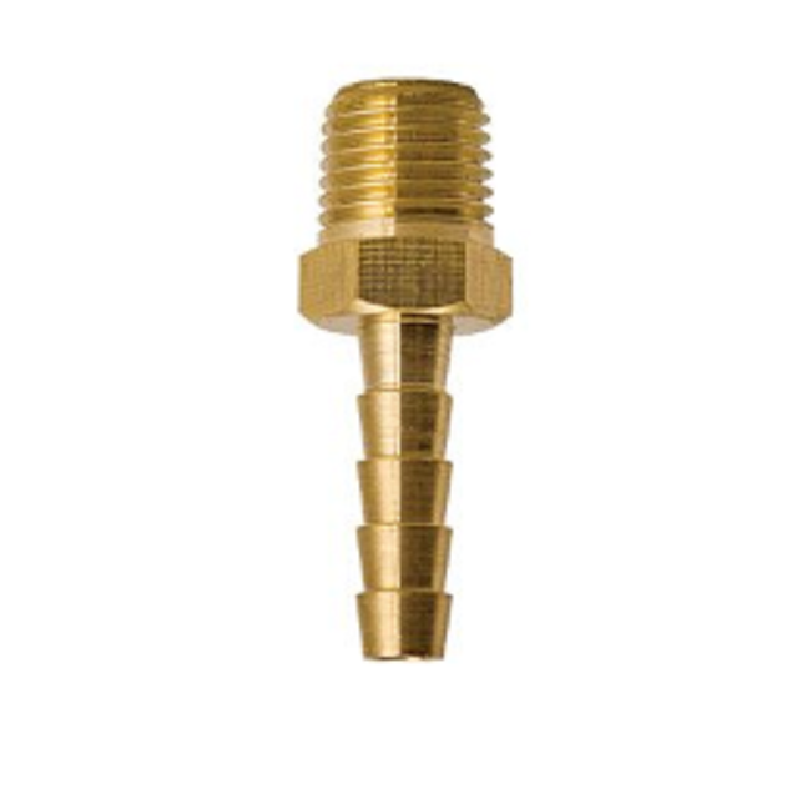 HOSE FTG 1/4 BRASS BARBED M7 - MPT X HOSE ID INSERT