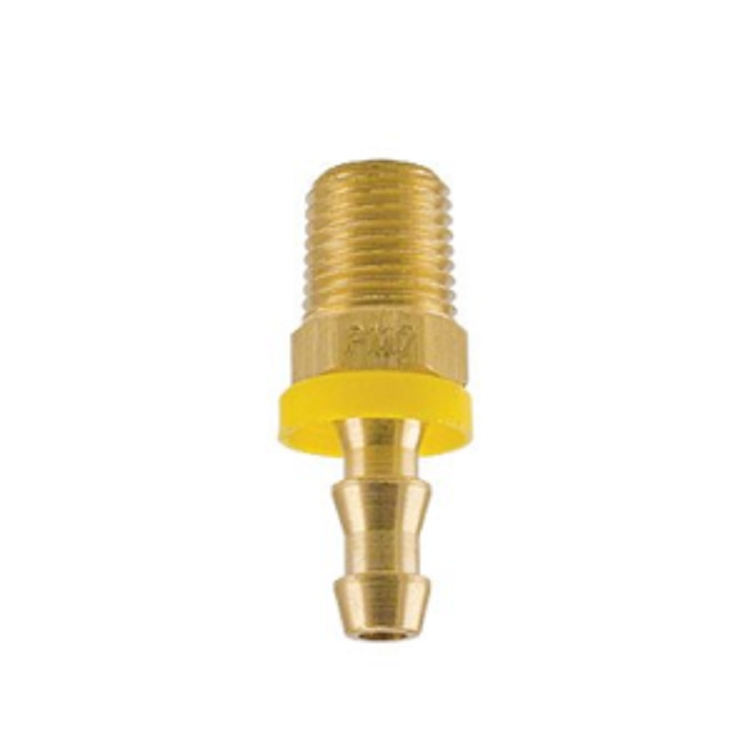 HOSE FTG 1/4X1/4 BRASS BARBED PM7 - NPT X HOSE ID. - PUSH-ON