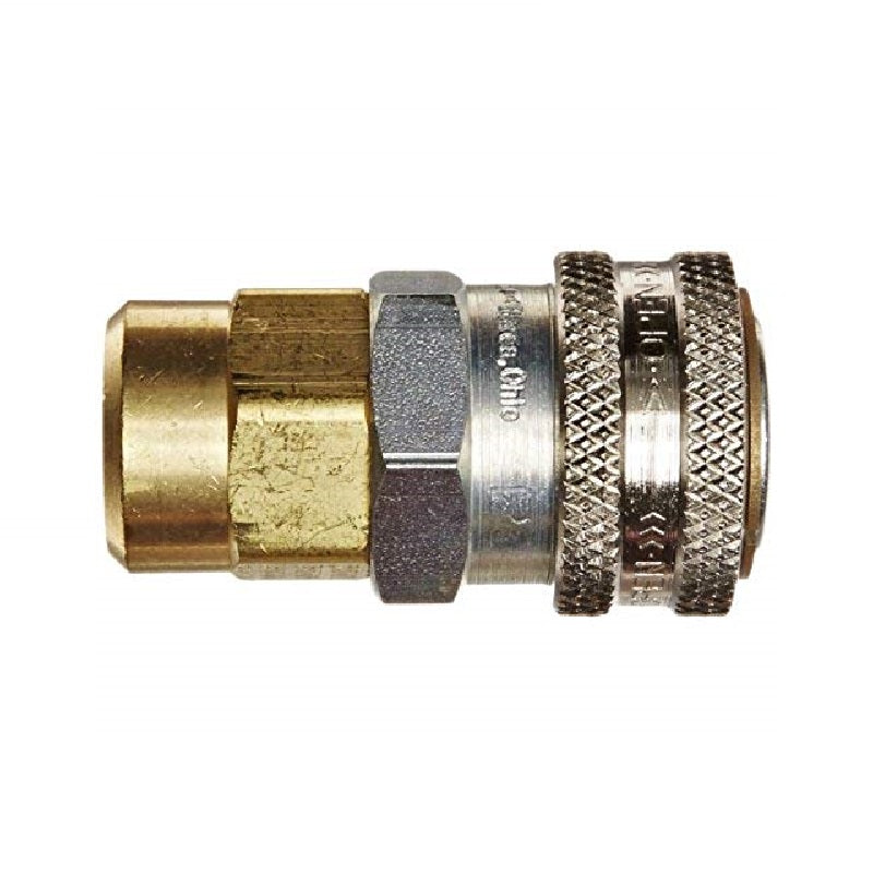 COUPLER 3/8-18 BRASS HEX NPTF 3-R21 HANSEN FEMALE COUPLER