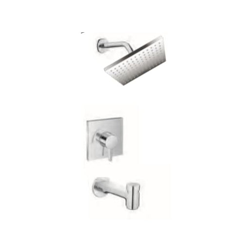 Vernis Shape Pressure Balance Tub/Shower Set in Matte Black, 1.5 gpm