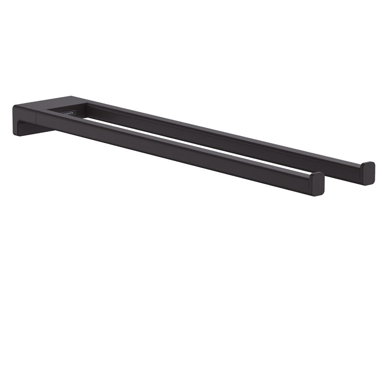 AddStoris Twin-Handle Towel Holder in Matte Black
