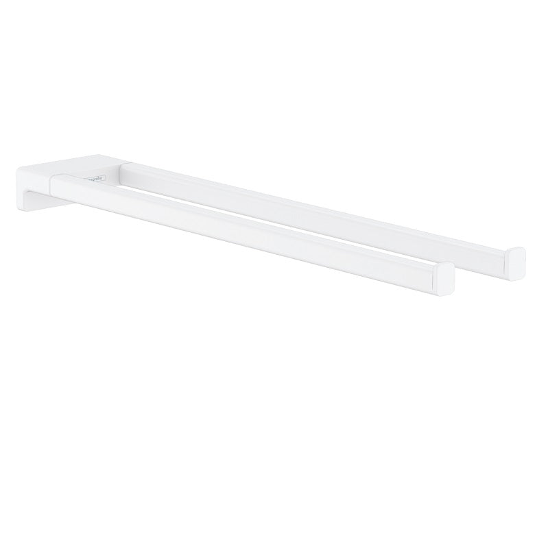 AddStoris Twin-Handle Towel Holder in Matte White
