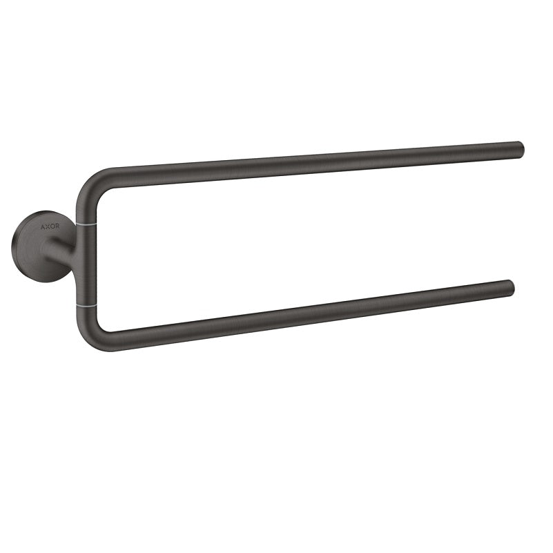Axor Universal Circular 20" Double Towel Bar in Brushed Black Chrome