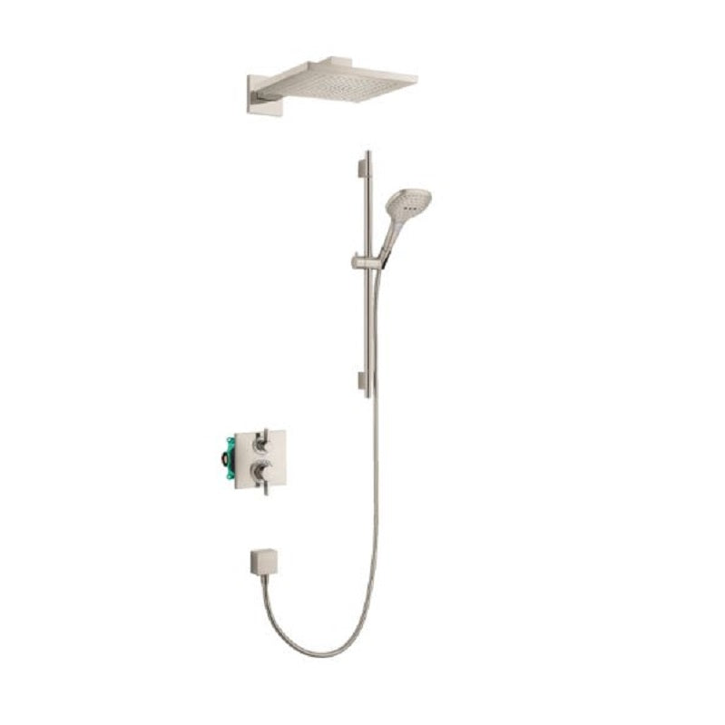 Raindance E Thermo Showerhead/Wallbar Set w/Rough in Brushed Nickel, 2.0 gpm