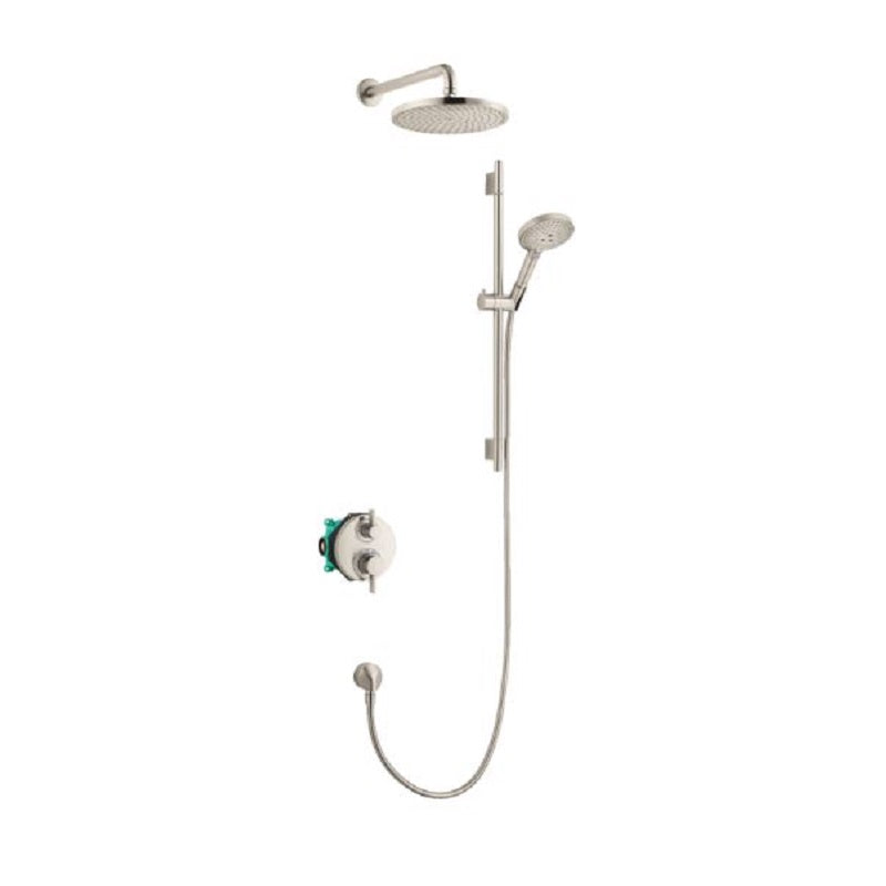 Raindance S Thermo Showerhead/Wallbar Set w/Rough in Brushed Nickel, 2.5 gpm